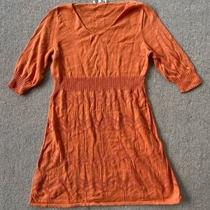 Indigenous "One Weave" Orange Dress Small